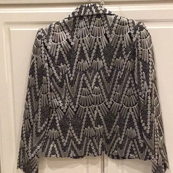 Biacci Black & White Unique Embroidered Jacket - Picture 4 of 8